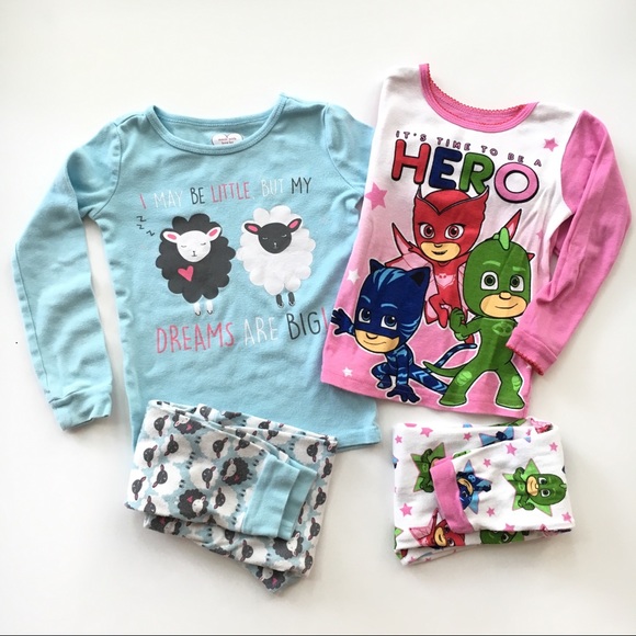 Children S Place Pajamas Lot Bundle 2 Pairs Girl Pajamas Pjs 4t Pj Mask Poshmark